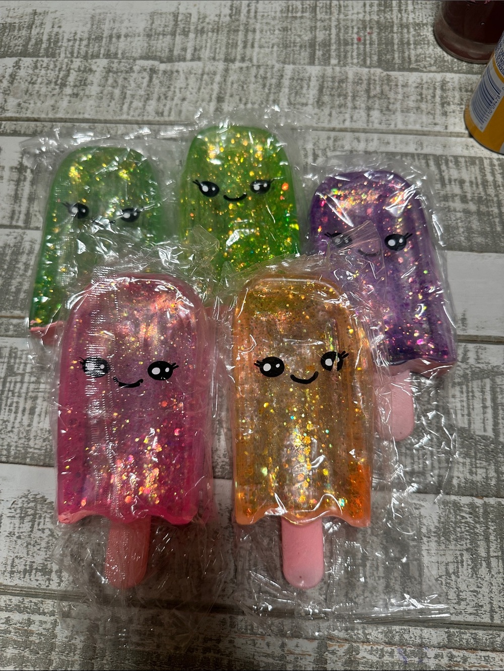 Cute Glitter Popsicle Pink, Green, Purple, Orange squishy